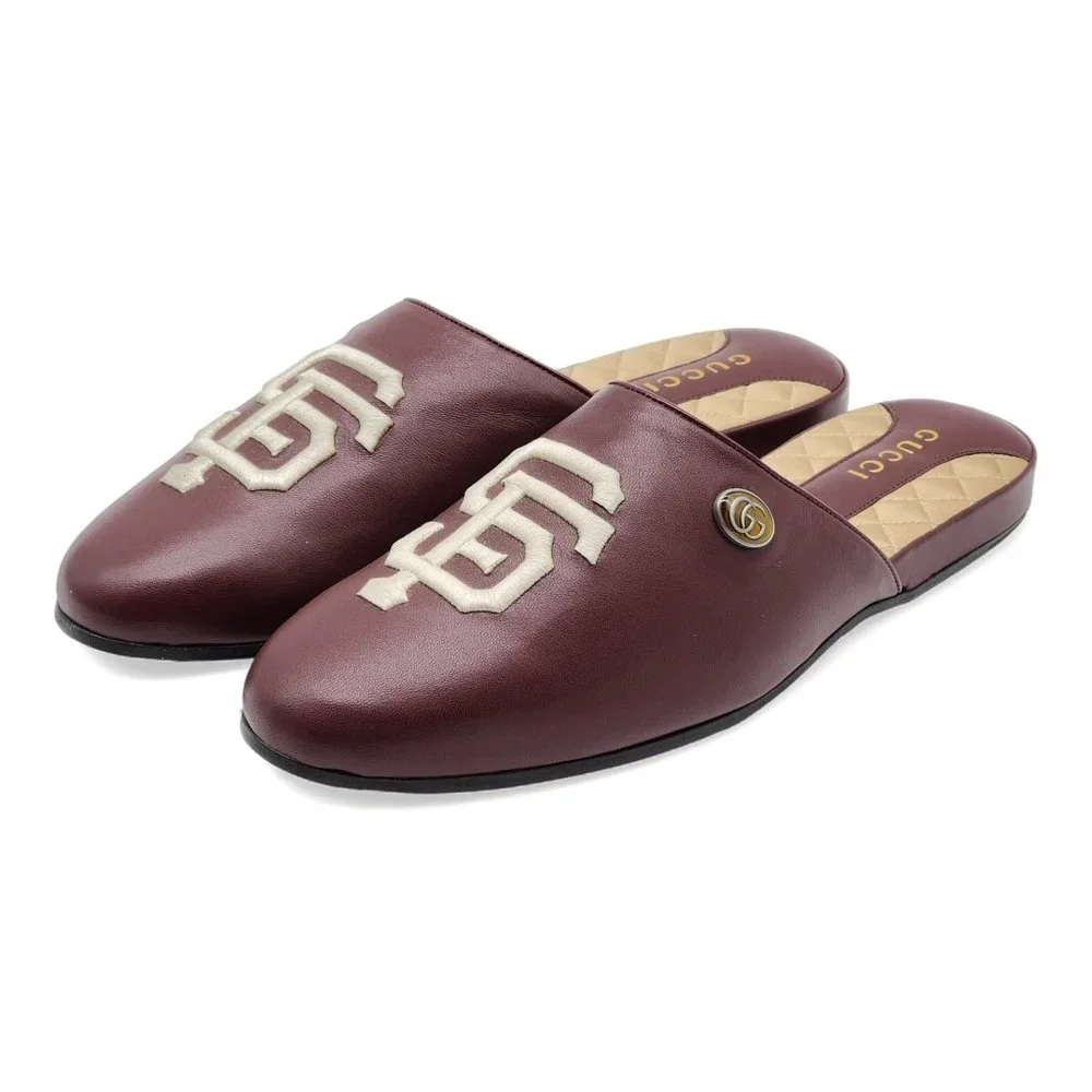 Gucci x SF Giants MLB Leather Open Slip On Loafers - NWB